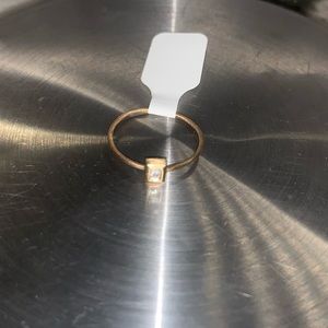 ROSEDALE 14 KT Gold & Diamond Square Ring Sz 6